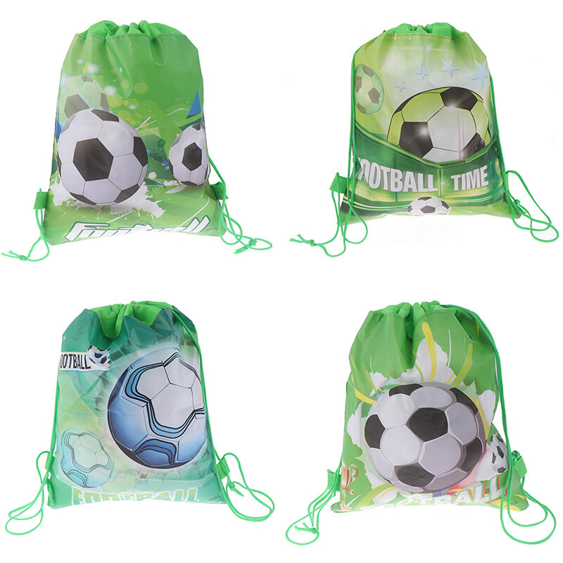 5styles Non-woven Fabrics Football Drawstring Gift Bags Cartoon Drawstring Backpack Kids Boys Backpack Shoes Clothes Storage Bag