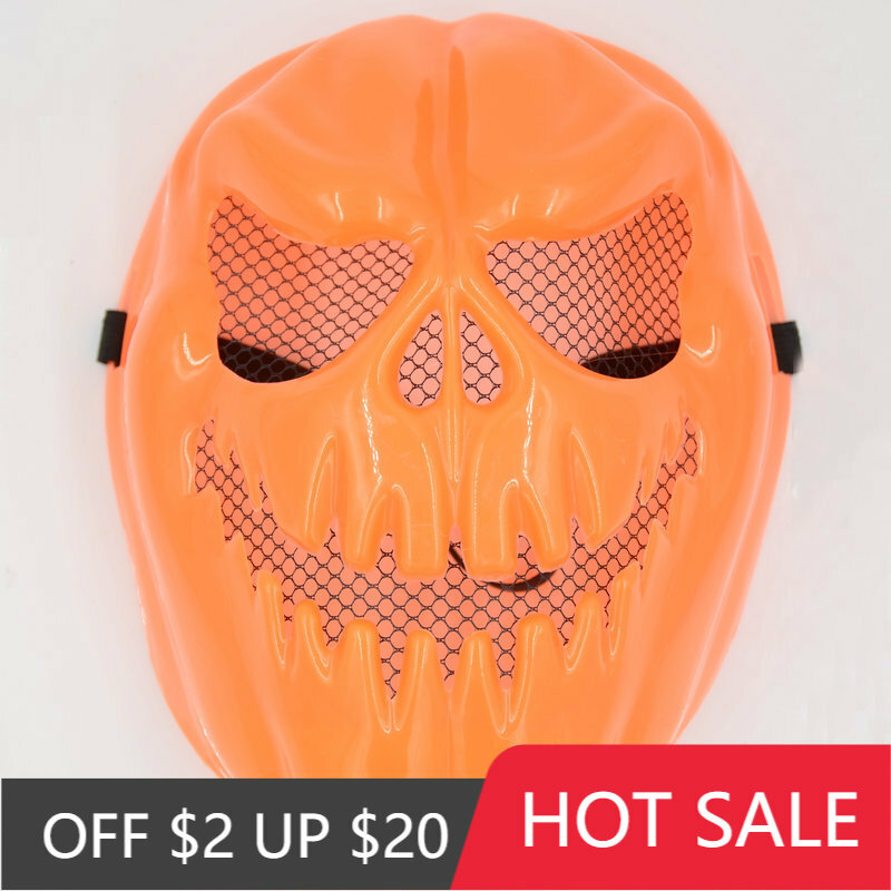Máscara de brinquedo estilosa afiada caveira laranja halloween 1 peça, presilha para crianças