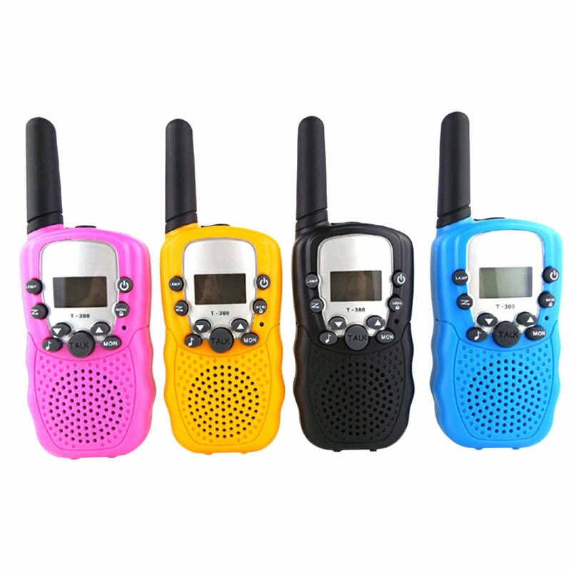 2 pces t388 walkie talkie crianças 2 pces rádio walkie-talkie crianças presente de aniversário brinquedos para meninos meninas 100-3000m gama