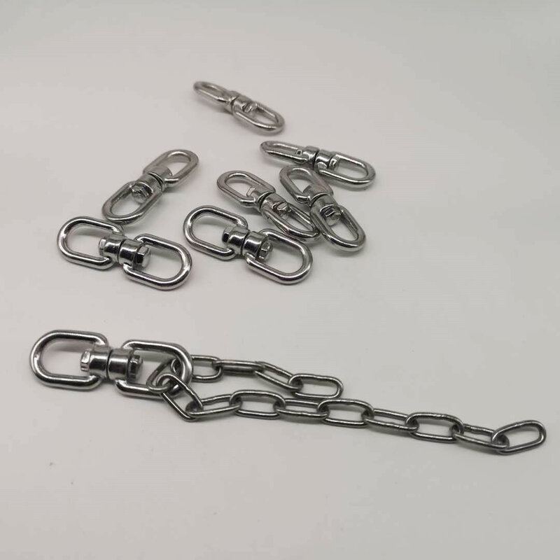 2 pcs M5 Thickness 304 Stainless Steel Double End Eye Swivel Hook Shackle