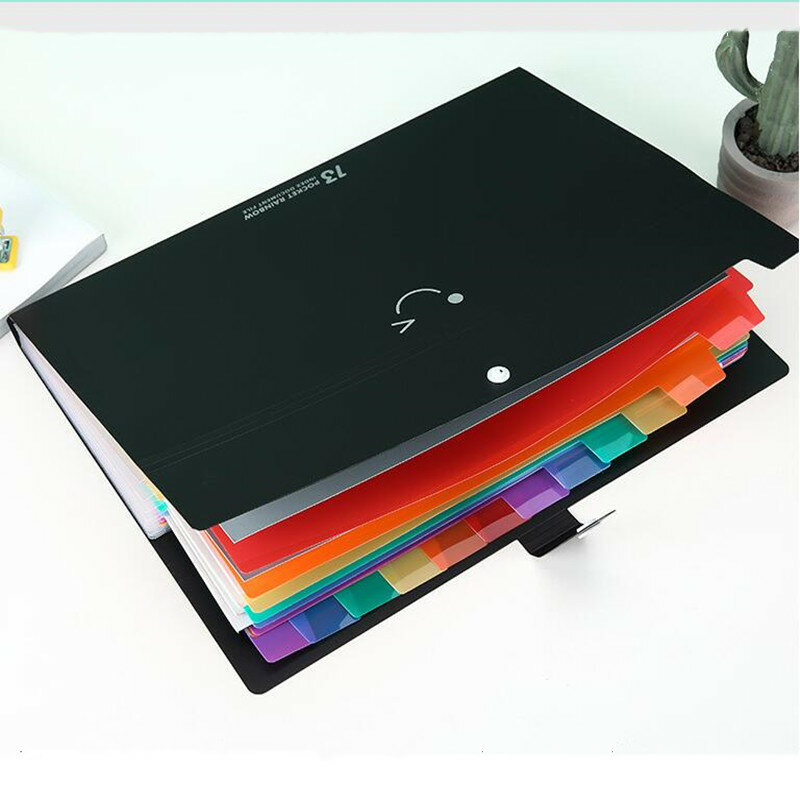Nowy product Multicolor 7/13 w Folder wielu-strona klasyfikacji A4 PP plik uchwyt do przechowywania torba Portfolio biuro dowiedz się