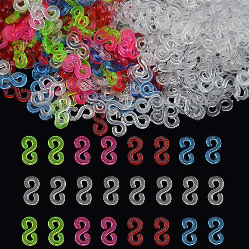 S 클립 고무 밴드 쥬얼리 걸쇠 커넥터 세트, DIY 탄성 팔찌 키트, 액세서리 제작 재료 도매, 11mm, 500 개