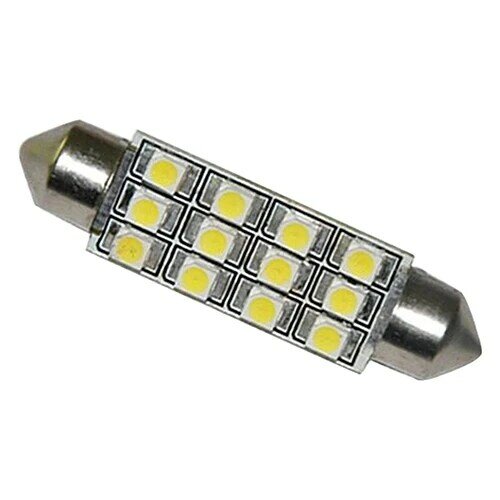 Bombilla LED para Interior de coche, lámpara de festón, 12 3528-SMD, 40mm, blanco, gran Interior, adornos, 2 piezas