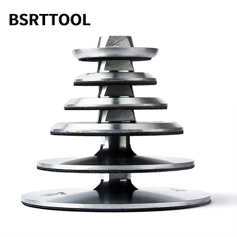 Bsrttool-高品質の金属製バックパッドキット,3/4 "/5"/6 "/7",ダイヤモンド研磨用のバッファーホルダー,フックおよびループ付き