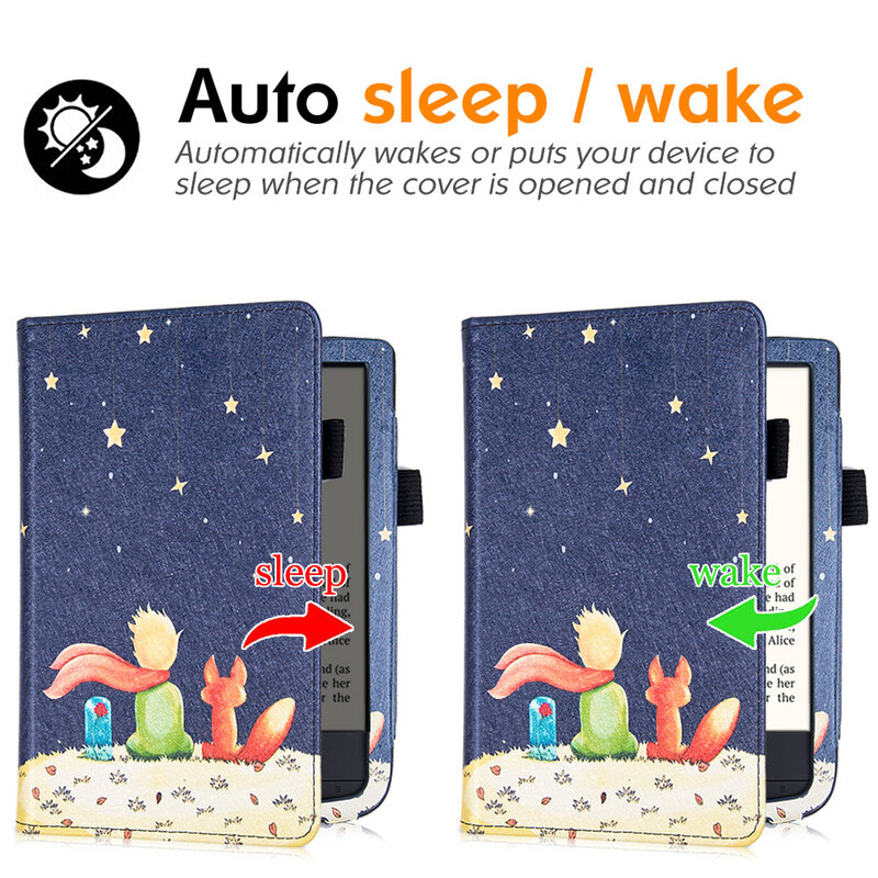AROITAสำหรับPocketBook 633สี/PocketBook 632 Plus/PocketBook 632 Aqua E-Readers-พร้อมขาตั้ง/สายคล้องมือ/Auto Sleep/Wake