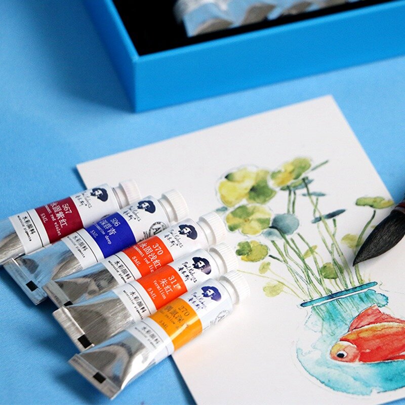 Paul Rubens 5ml 18/24/36 Colors Watercolor Paints Tube Set Water Color Paint Pigment for Beginner Drawing  Art Supplies