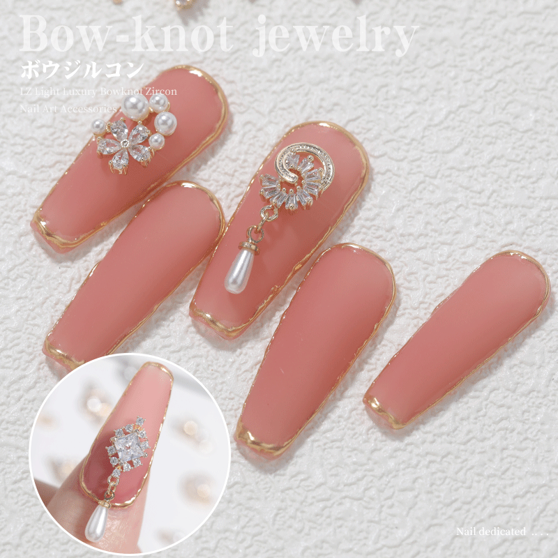 HNUIX 1 pezzo farfalla zircone decorazione per unghie fiocco gioielli cristallo perla ciondolo Manicure accessori strass di alta qualità