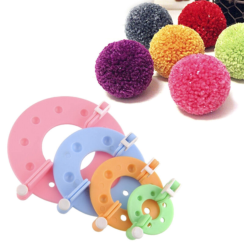 8pcs pompon produttore di tessitura del mestiere strumento di creazione di pompon maker palla di capelli palla che fa la macchina 4 formati