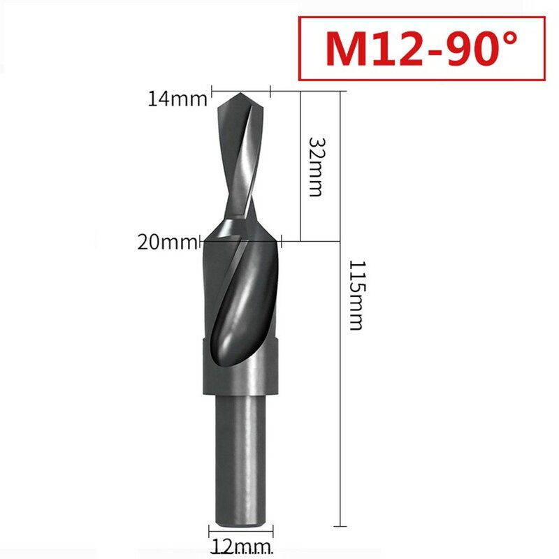 90/180 Graden M3-12 Hss Verzinkboor Spiraal Stap Boor Voor Boren Metalen Conutersunk Boor Sub-Stap Boor Afkanten