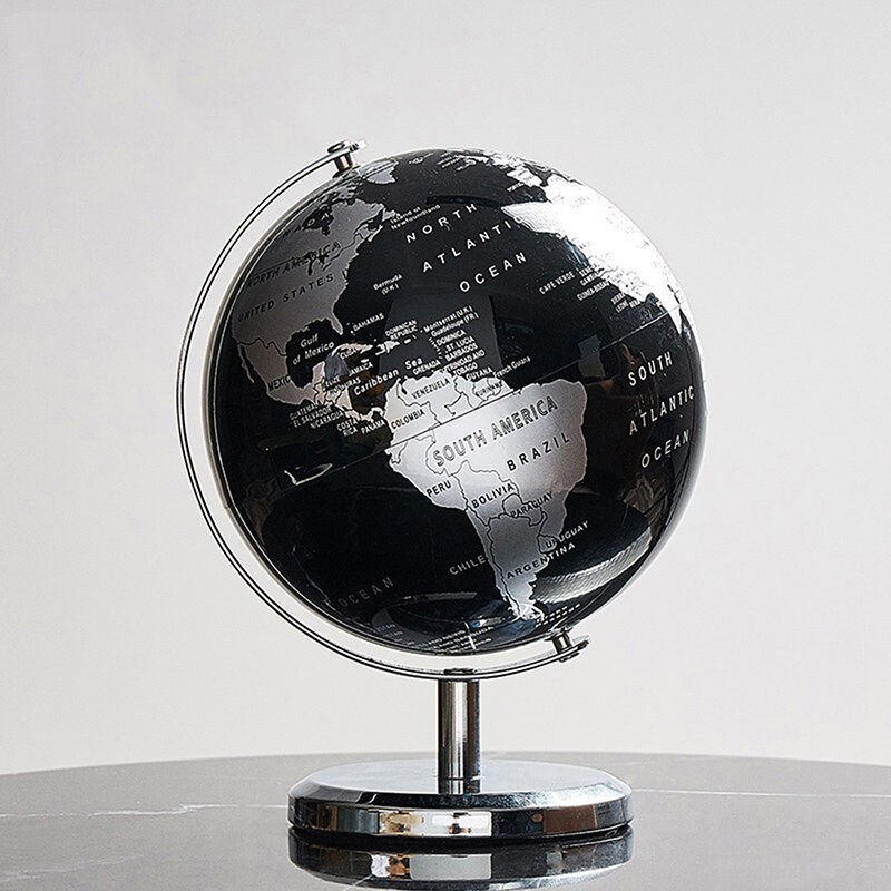 Mapa del mundo giratorio, globos, adornos de escritorio para oficina en casa con Base para aula, enseñanza de geografía, educación, suministros escolares
