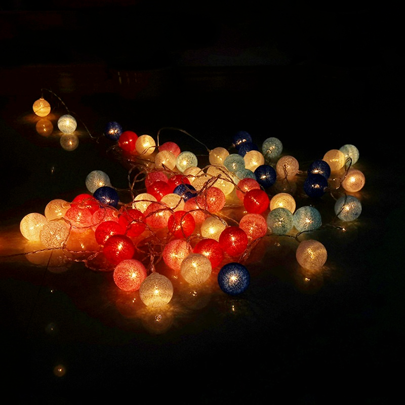 10/20/30 LEDストリングライト,コットン糸,ボール,家の装飾,パーティー,結婚式,クリスマスの装飾用ランプ