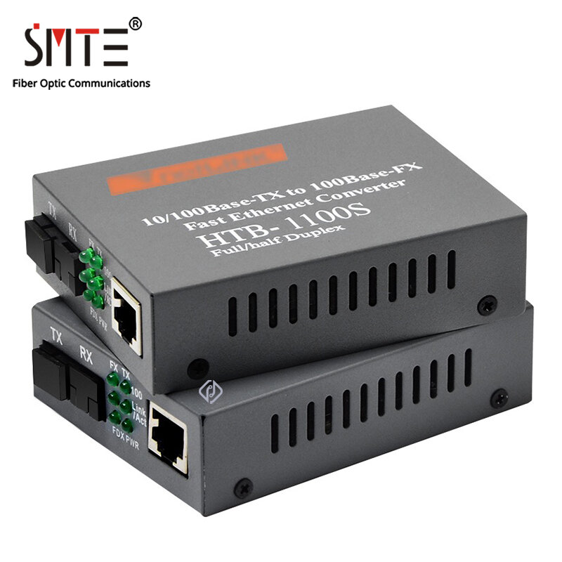 Netlink-conversor de mídia óptica ht-1100s a/b, 25km, porta sc, rj45, 10/100mbps, modo único, fibra única, wdm