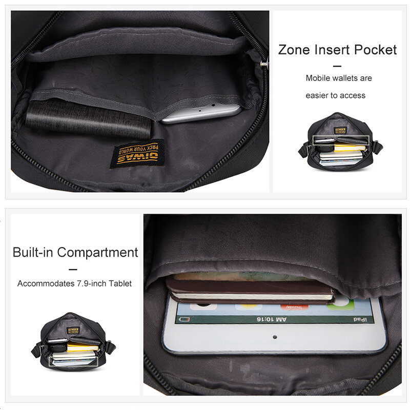 OIWAS-Bolso cruzado impermeable de alta calidad para hombre, Mini bolsos de hombro de negocios, paquete de mensajero de viaje, bolsos Casuales