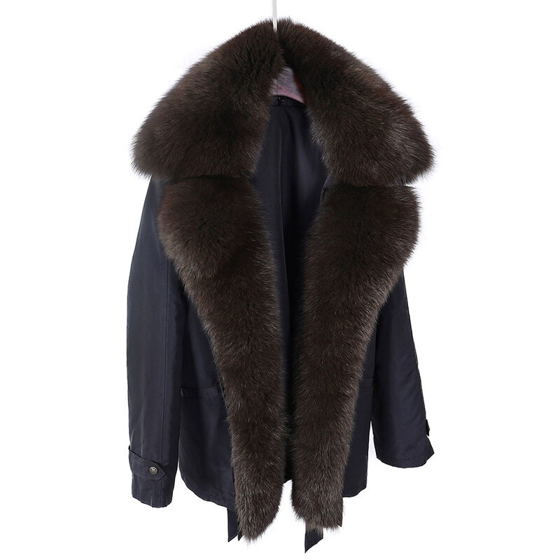 Mao เหมาคง2021ฤดูหนาวเสื้อแจ็คเก็ตผู้หญิงใหม่ธรรมชาติ Fox Fur Coat Parka Coat กระต่ายซับขนสัตว์สั้น Slim แจ็คเก็ต