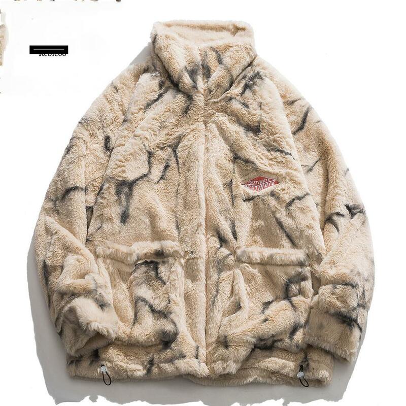 Lã dos homens do falso pele fina parkas jaqueta inverno moda quente casaco casual outwear streetwear casaco fino roupas
