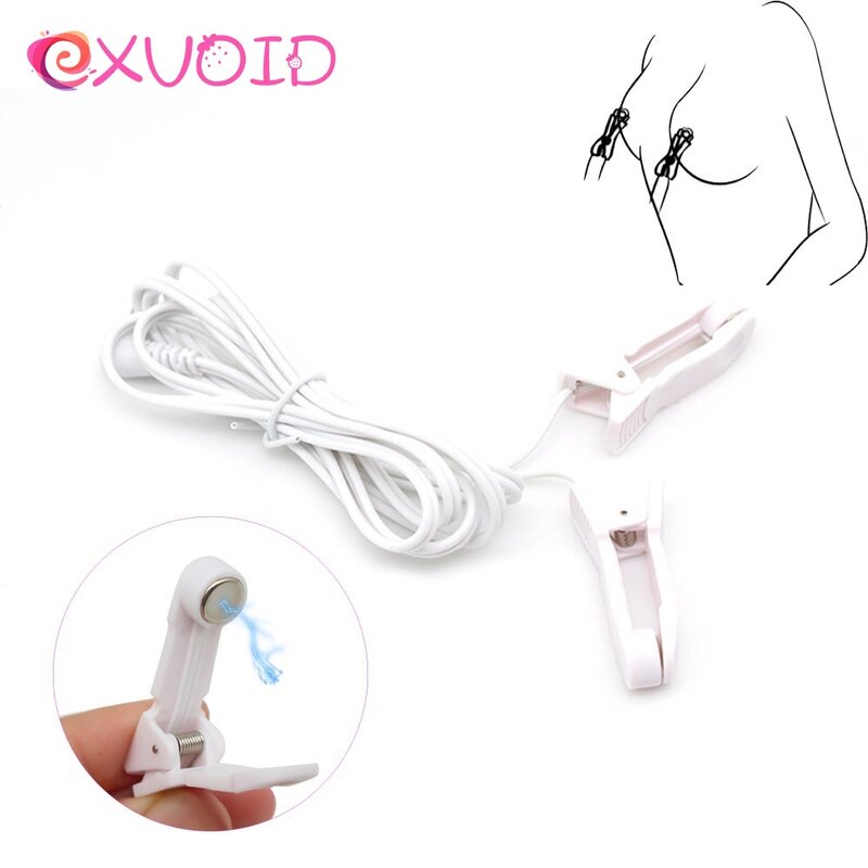 EXVOID Breast Flirting zabawki Electric Shock akcesoria klips łechtaczki stymulator zaciski na sutki klipy Labia zabawki erotyczne dla par