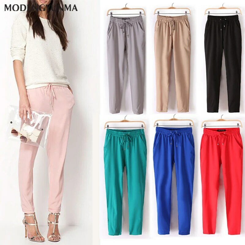 2020 NEW women's casual OL office Pencil Trousers Girls's cute 7 colour Slim Stretch Pants fashion Candy Jeans Pencil Trousers