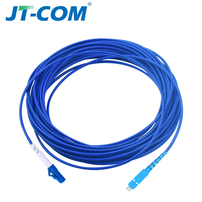 Cabo fibra ótica colorida 3m lc sc fc st, cabo de transporte fibra óptica de grau 2.0 3.0mm ftth cabo de remendo de fibra simcanal monomodal
