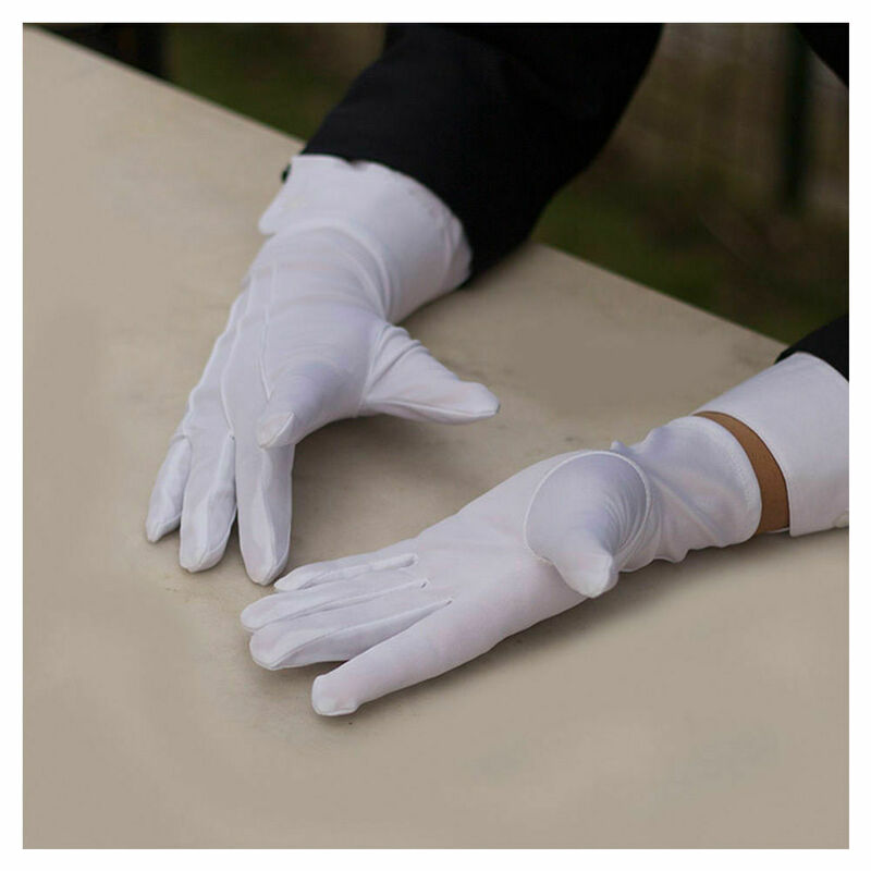 Мужские новые белые перчатки-смокинги, 1 пара белых формальных перчаток, смокинг для Honor Guard, парадная инспекционная коллекция, перчатки для обслуживания, белые
