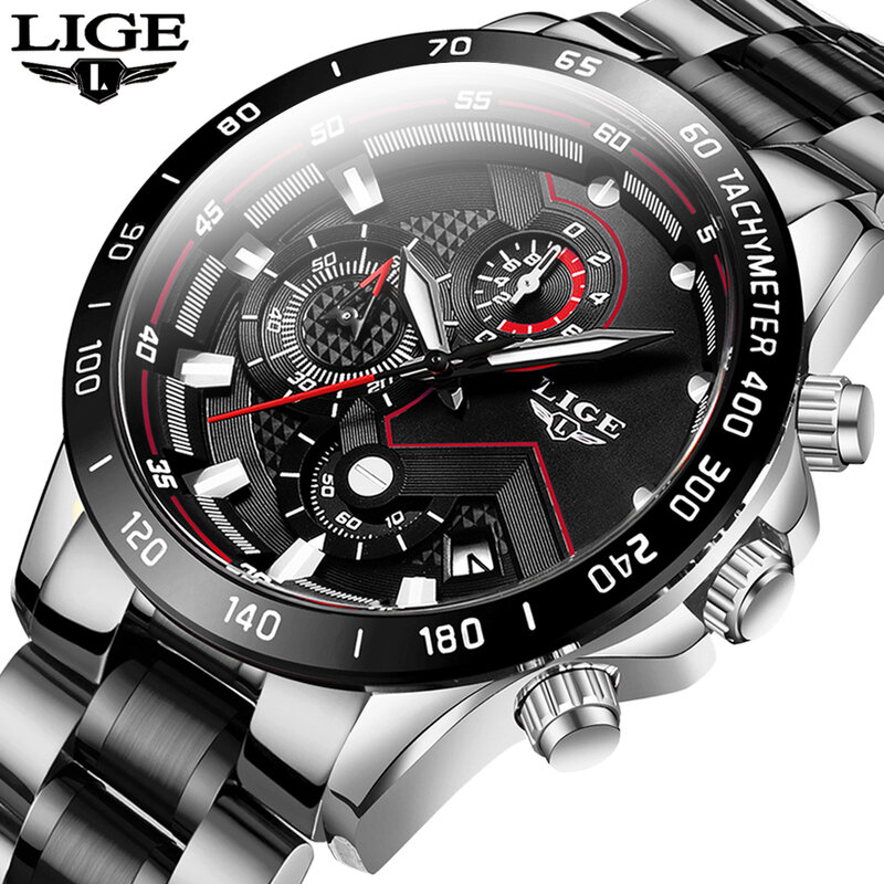 LIGE – montre de Sport à Quartz pour hommes, étanche, multifonction, marque de luxe, Date, horloge, Sport