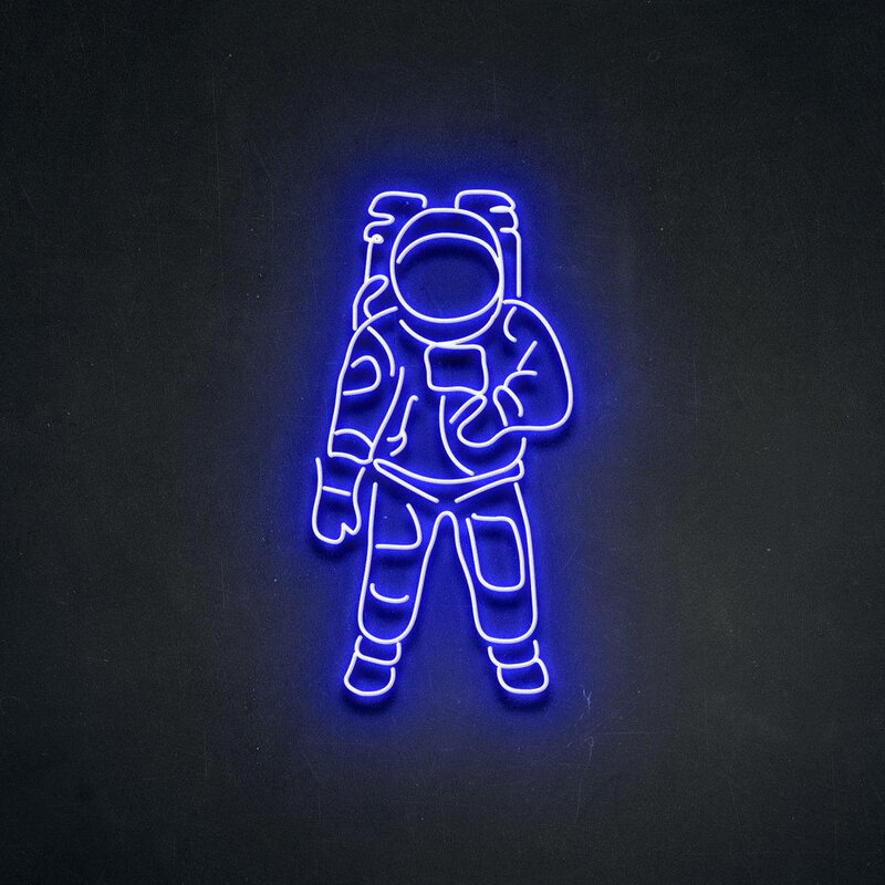 Personalizado 12v led sinais de néon luz para astronauta robô acrílico casa decoração da parede do quarto ins festa casamento sinais