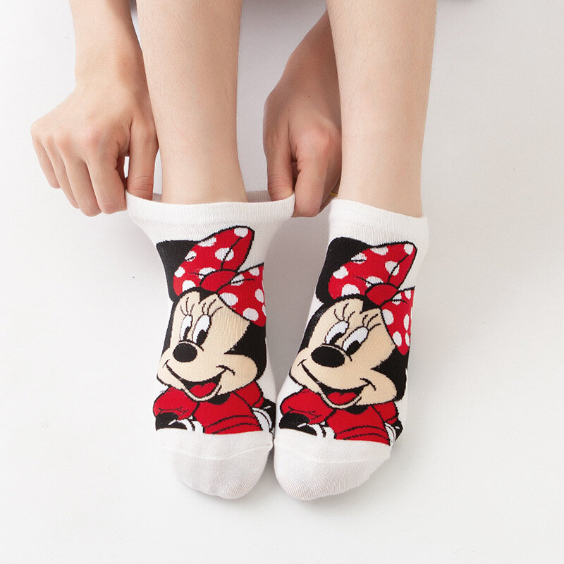 Disney-calcetines tobilleros de algodón para mujer, medias cortas de Mickey y Minnie, Kawaii, Pato Donald, Dasiy Dumbo