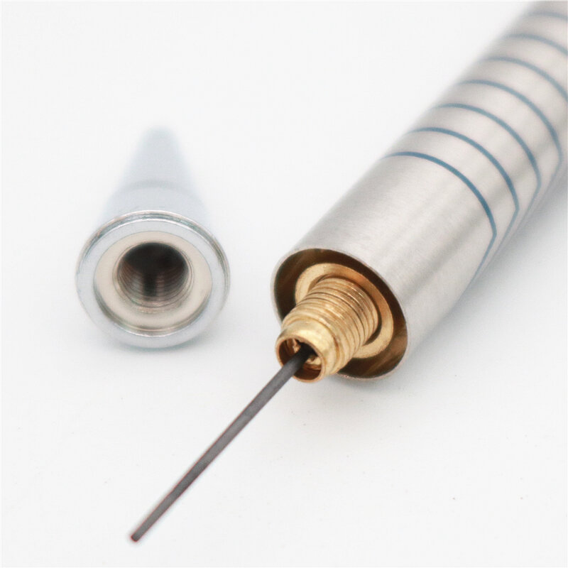 2 قطعة/الوحدة عالية الجودة المعادن الميكانيكية قلم رصاص 0.5 0.7 0.9 مللي متر عبوات مكتب مدرسة طالب الكتابة اللوحة القرطاسية