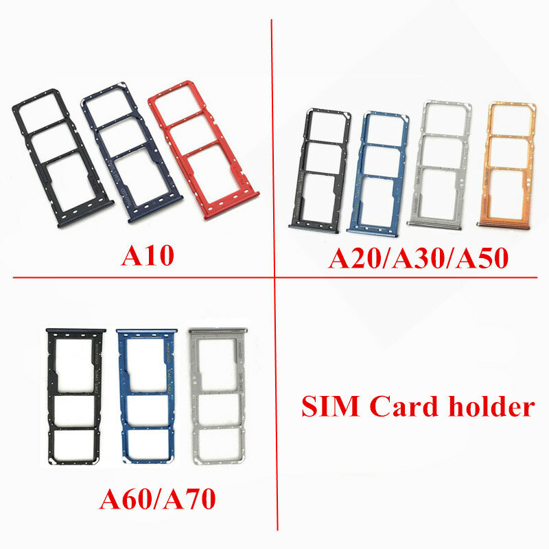 Bandeja para tarjeta Sim, lector de tarjetas SD, soporte de ranura, pieza de repuesto para Samsung Galaxy A10, A20, A30, A50, A60, A70, novedad de 20x