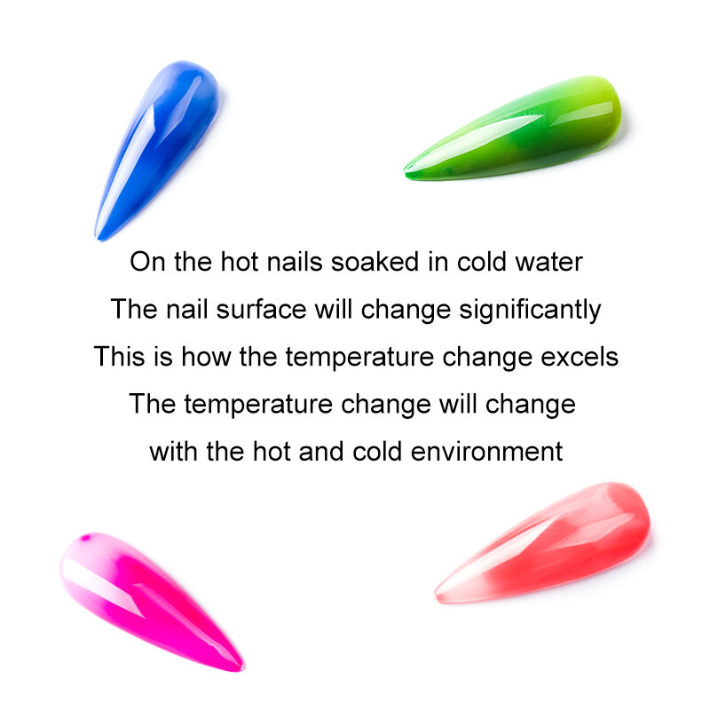 HNUIX Gel Nail Polish Temperature Color Changing Series 7ML Nail Art Design Semi Permanent UV LED Gel For Nails Manicure