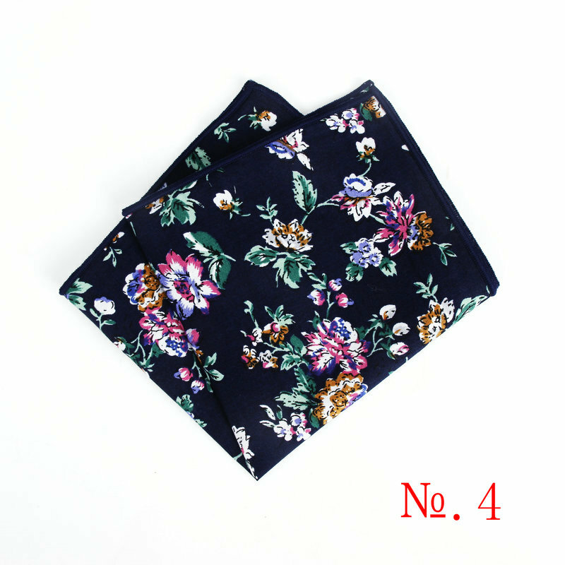 Classic Vintage Floral Cotton Pocket Square Red Bule Paisley Print Handkerchief For Men Woman Chest Costome Hanky 24cm*24cm