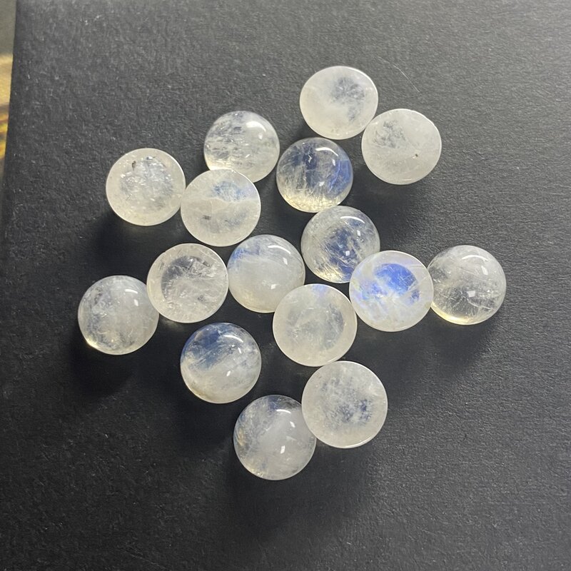 Meisidian A Quality 8Mm Round Flatback Cabochon Natural Moonstone