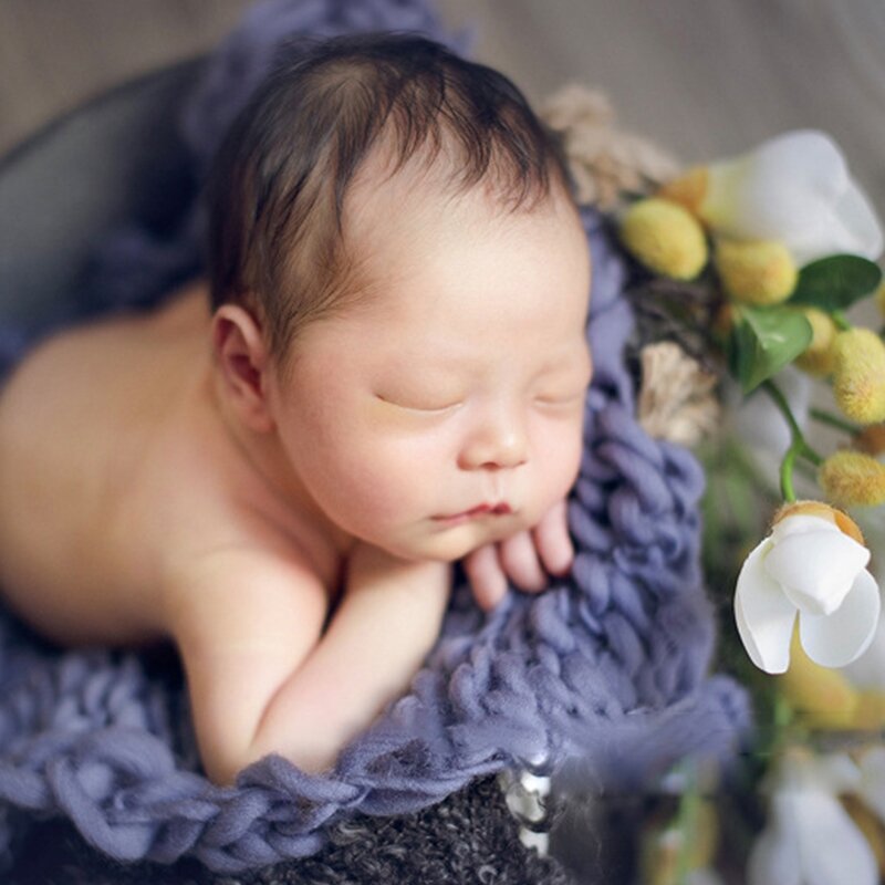 ❤️Fotografia recém-nascido adereços acessórios 50x50cm crochê tecido cobertor studio bebê foto cobertores almofada decorativa fotografia
