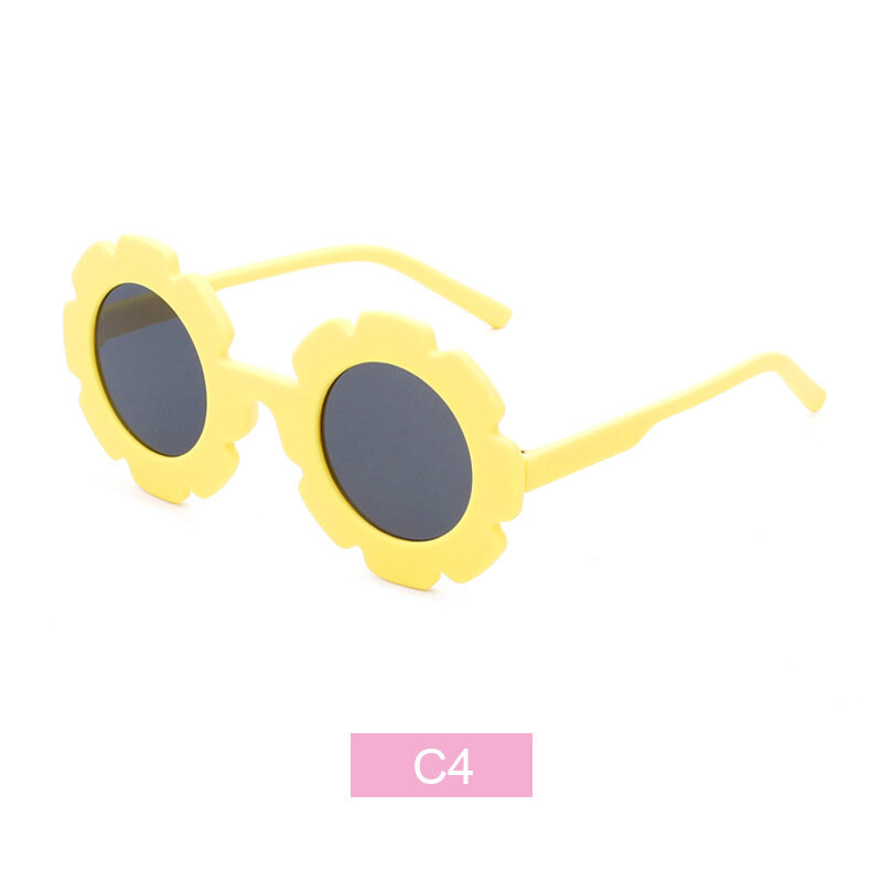 Бесплатная доставка милые детские солнцезащитные очки с цветными лепестками подсолнуха и цветами