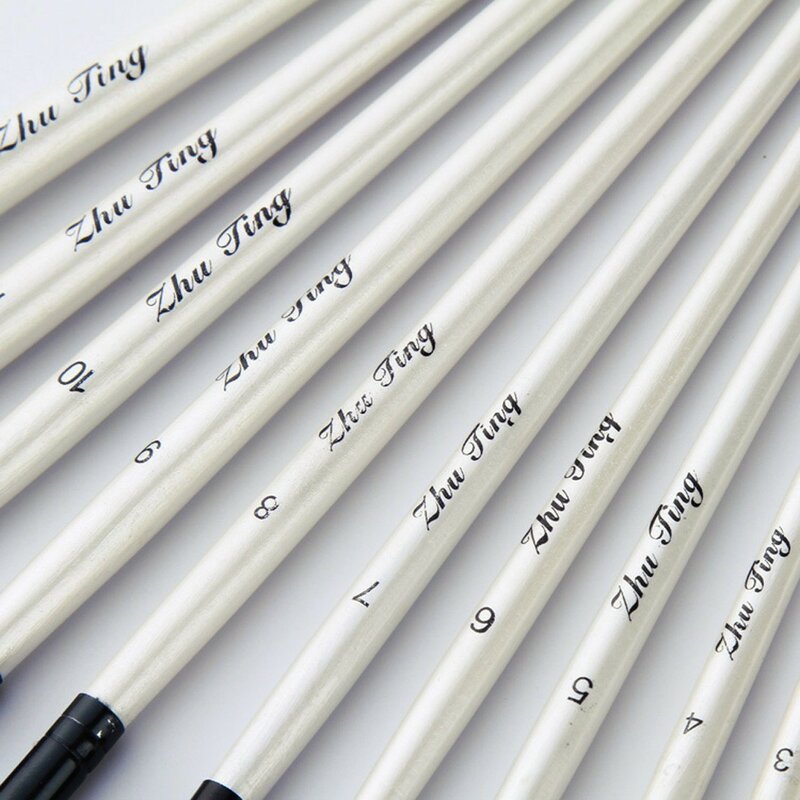 2021 nuovo 12 artista pennelli per pittura ad acquerello pennello per pennelli in Nylon olio acrilico piatto e punta Kit penna forniture d'arte