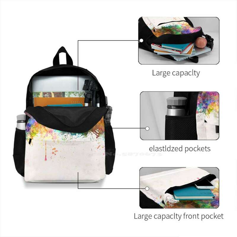 حقيبة ظهر خلفية بألوان مائية ، حقائب سفر ، أفق ، أفق ، المملكة المتحدة ، أوروبا ، الموضة