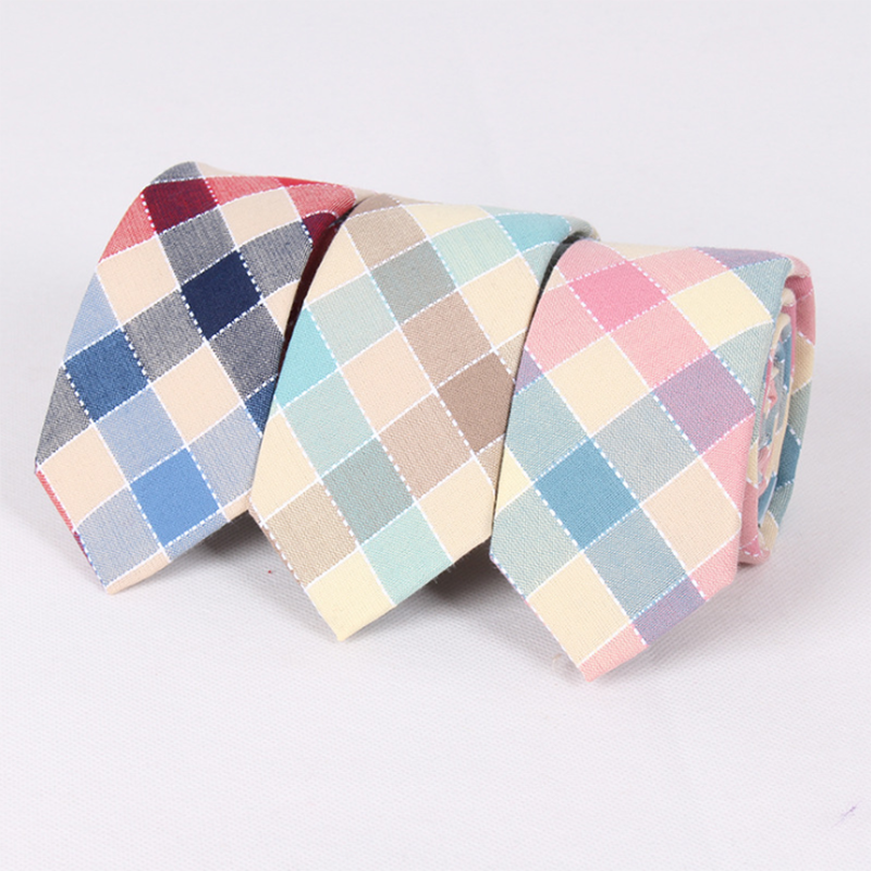 Ricnais-Corbata de algodón de 6,5 cm para hombre y mujer, corbatas florales para boda, negocios, moda, corbata delgada a rayas para cuello