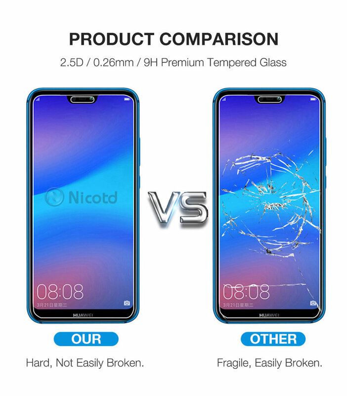 3Pcs Tempered Glass For Huawei P30 P20 lite Y6 P Smart 2019 Mate 20 Screen Protector On honor 8X 10 9 10i Huawei P20 lite Glass
