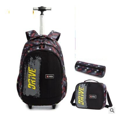 Mochila escolar con ruedas para niños y niñas, bolsa con ruedas, equipaje de viaje