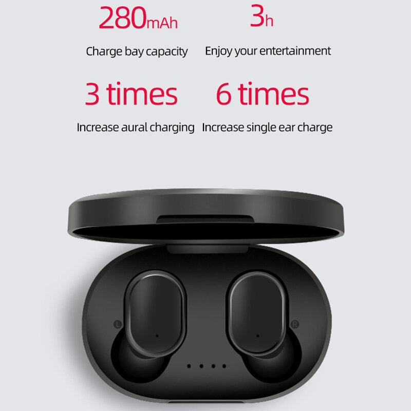A6S Version Real Bluetooth 5.0 Wireless Earphones DSP Active Noise Cancellation Sports Music game Earbuds
