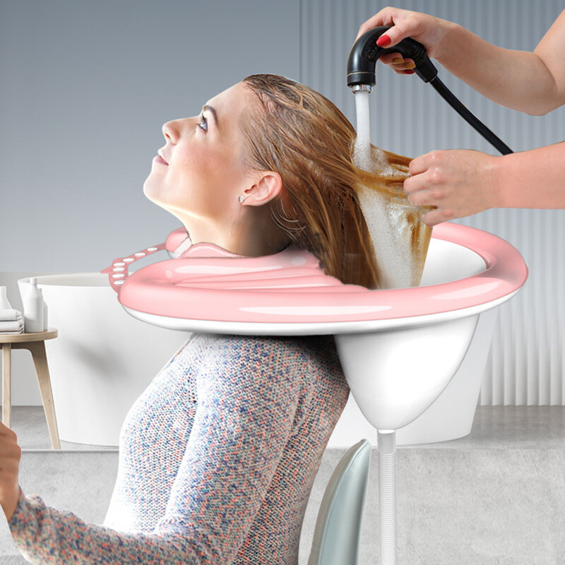 Przenośne nadmuchiwane mycie włosów taca szampon umyte miski cięcie włosów bez krzesło do salonu dla niepełnosprawnych kobieta w ciąży Kid