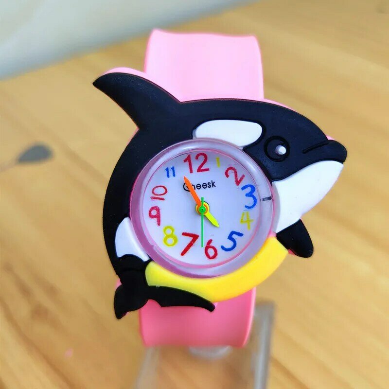 Montre de sport à Quartz en forme de requin, sans fermoir, pour enfants, garçons et filles, cadeaux de noël, horloge