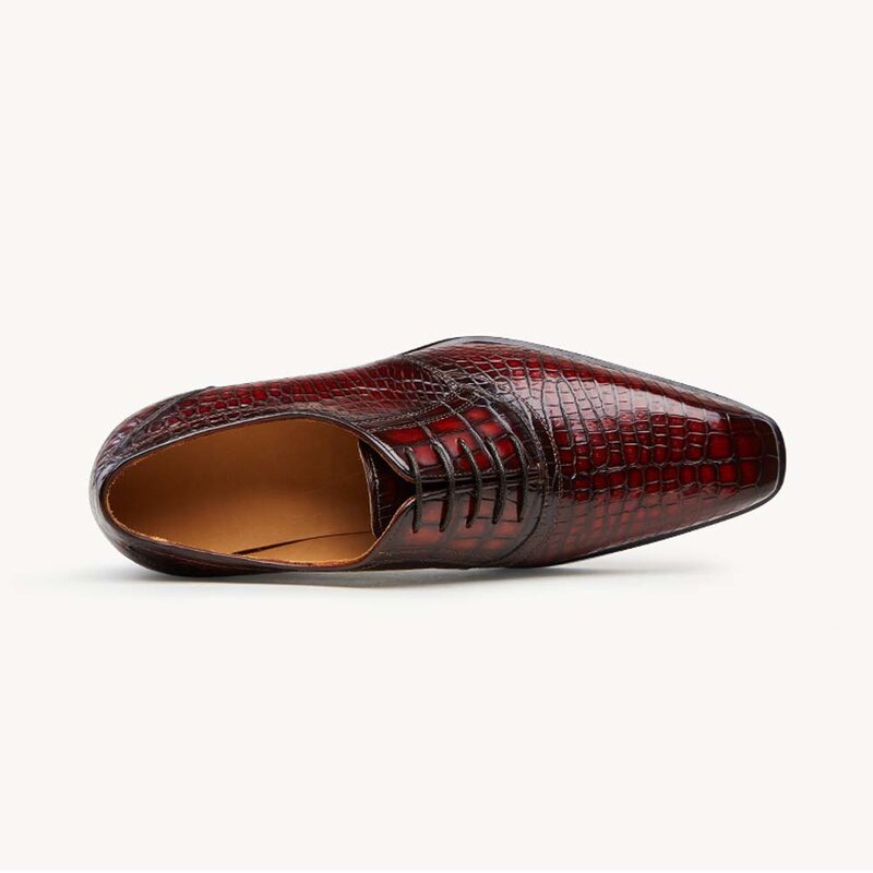 CWV-zapatos de cuero de cocodrilo personalizados para hombre, calzado formal de negocios, a la moda, con suela de cuero