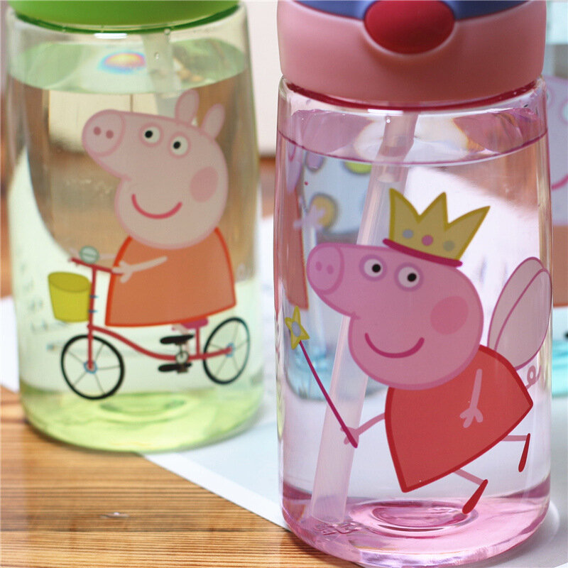 Vasos de alimentación de Peppa Pig para niños pequeños, vasos para niños de guardería, vasos pijos para bebés recién nacidos, tetera con dibujos bonitos, juguetes de agua