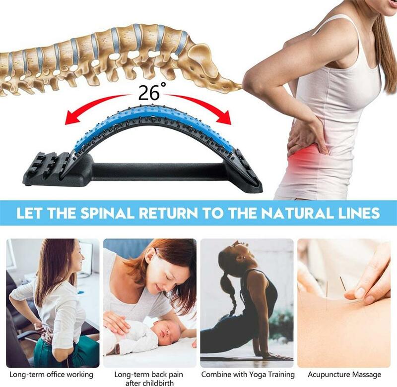 Multi-nível ajustável voltar maca treinador acupuntura massageador fitness cintura pescoço lombar coluna cervical apoio alívio da dor