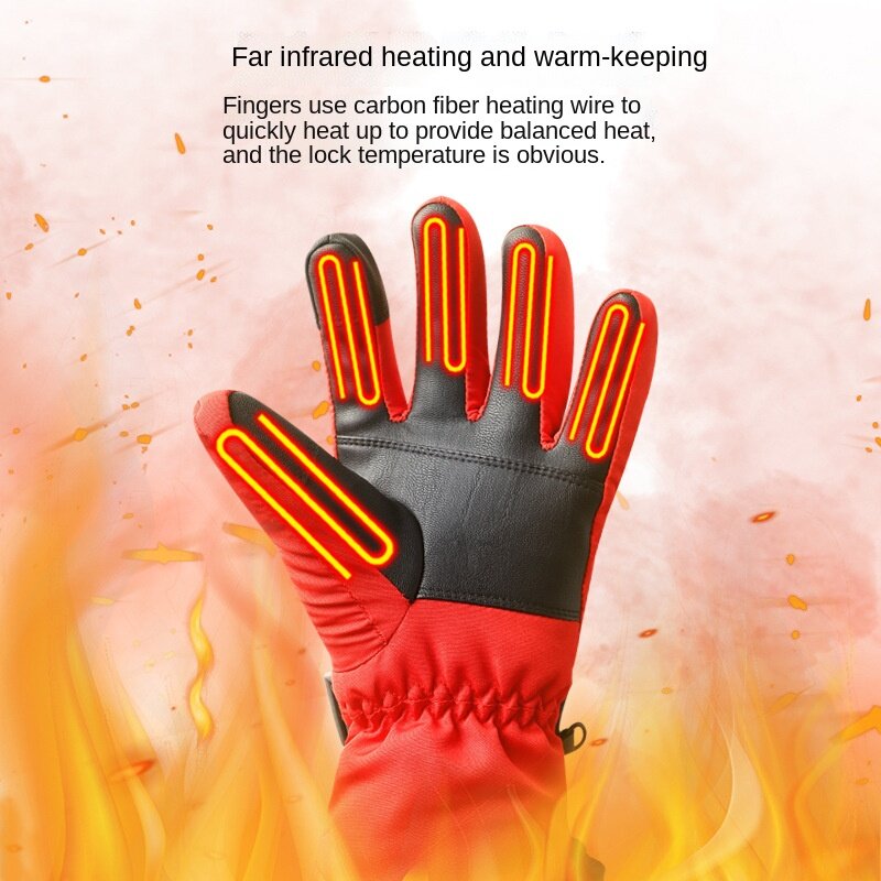3-Speed Thermostaat Opladen Motorfiets Warme Verwarming Handschoenen, Winter Outdoor Plus Fluwelen Ski Rijden Verwarming Handschoenen