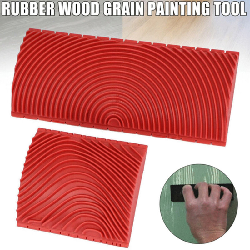2Pcs/set Rubber Roller Brush Imitation Wood Graining Wall Painting Home Decoration Art Embossing DIY Brushing Painting Tools
