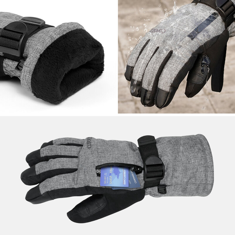 Copozzユニセックススキー手袋-30度スノーボードミトンタッチスクリーン手袋スノーモービルモーター防水熱雪の手袋