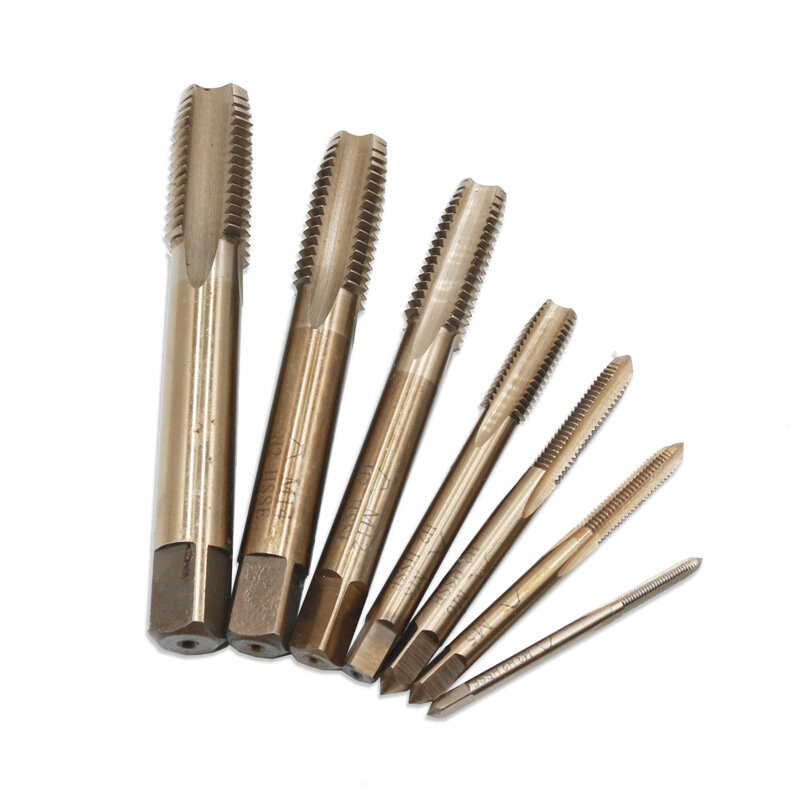 HRC64 HRC64 HSS-Co-M35 Metric Serial Tap Set M3 M4 M5 M6 M8 M10 M12 Right Hand Thread Cutter Machine Taps For Stainless Steel
