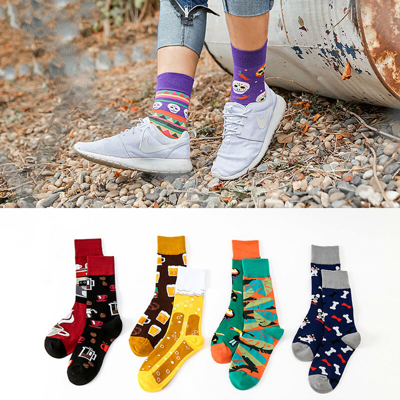 New Style Creative AB Cool Women 's COUPLE'S Socks Fashion Cartoon Stylish Tube Cotton Popular Brand Recommended 2020 Casual