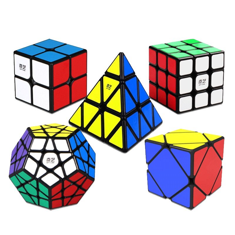 QIYI المكعب السحري 2x2 3x3x3 4x4 5x5 الهرم Megaminx مكعبات ماجيكو لغز لعبة SpeedCubo الأطفال الاطفال هدية لعبة الكبار Rubix